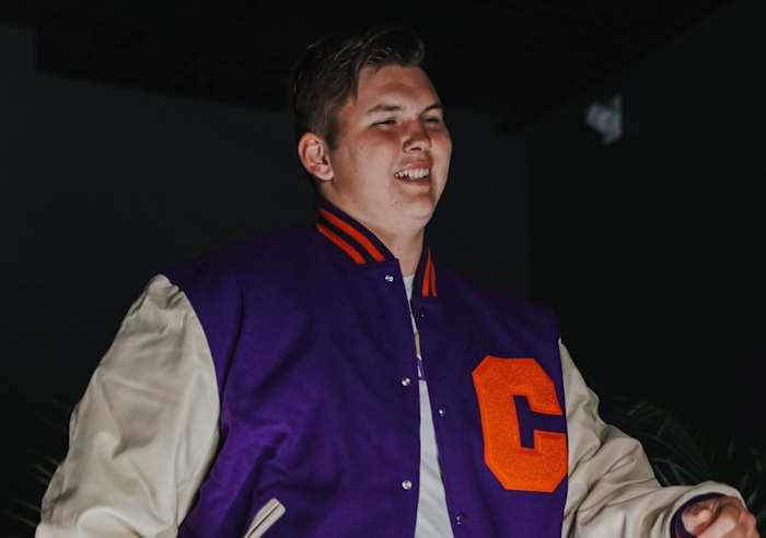 2024 prospect Jameson Riggs on a visit to Clemson.